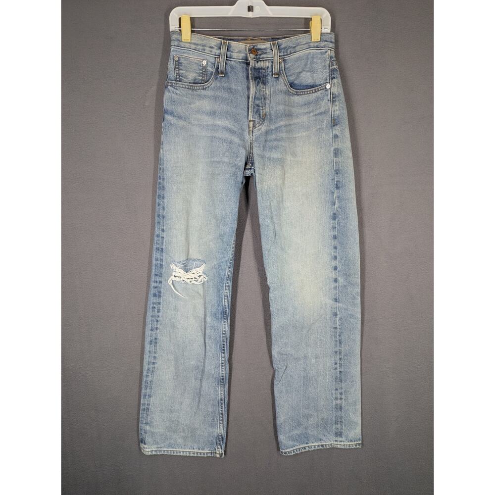 J Crew Point Sur Jeans Womens 25 Button Fly Distressed 28x31